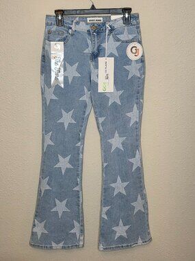 GOGO Jeans Mid-Rise Flare Star Denim Women's Jeans, Size 5/27